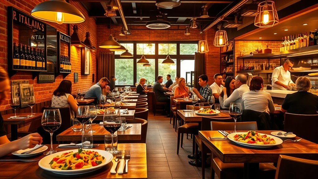 Italian pasta and shared dishes at a restaurant in Leeds