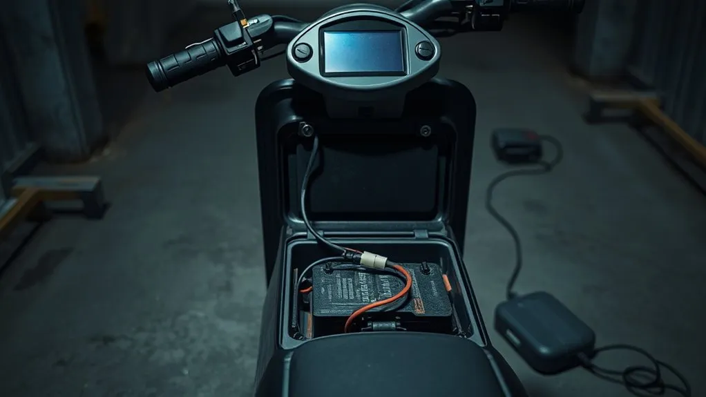 Electric scooter battery health warning signs showing multimeter test and swollen battery casing