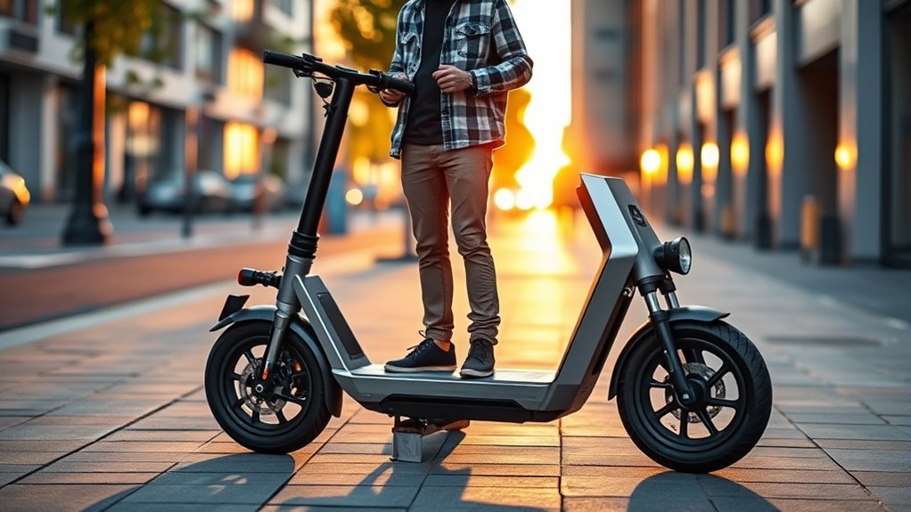 foldable battery-powered electric scooter for short urban trips