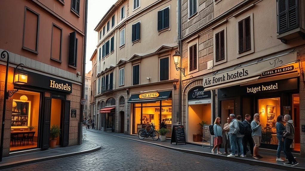 Budget-friendly hostel dorm room in Rome