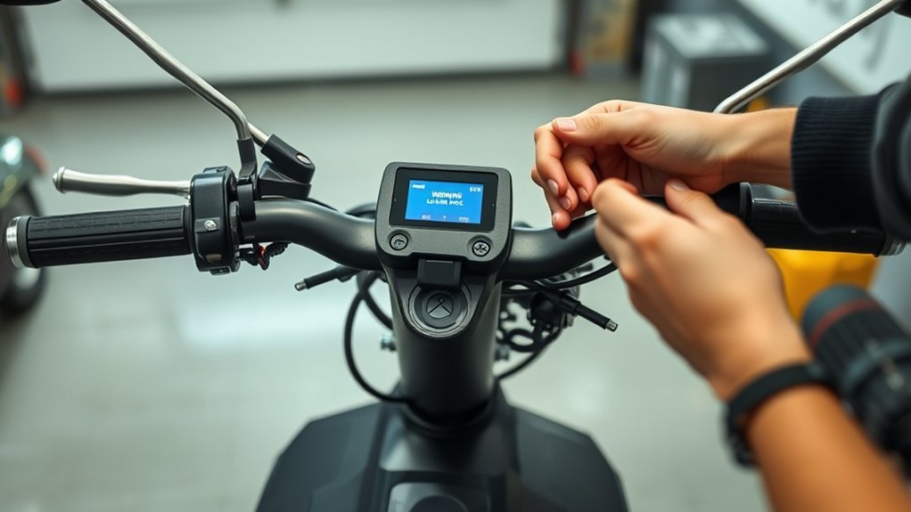 Electric scooter stem wiring harness and connector inspection for E7 communication error