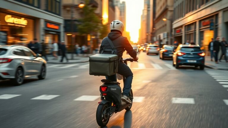 delivering with electric scooter