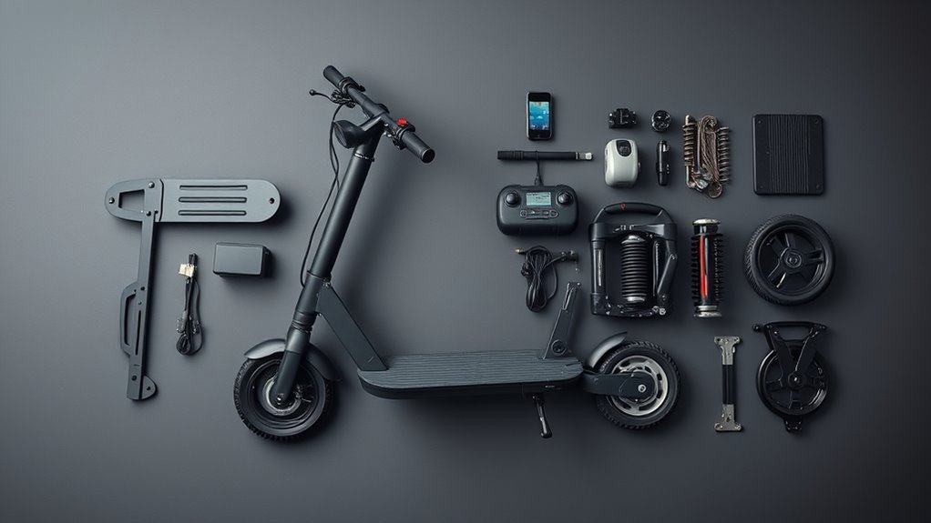 What Are the Parts of an Electric Scooter? Full Breakdown Diagram showing how an electric scooter motor, battery, controller, brakes, tires, suspension, and lights work together