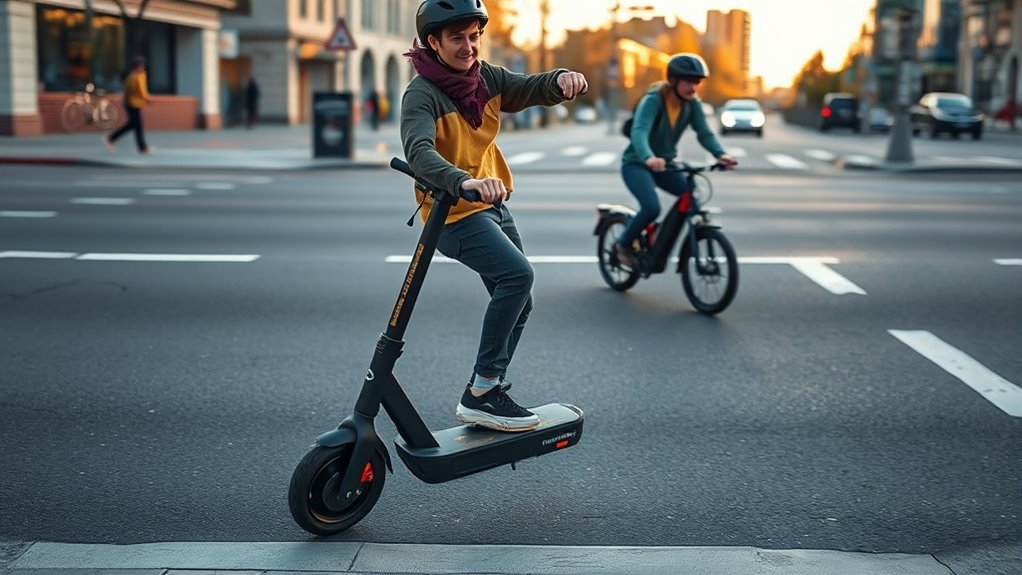 How Hard Is It to Ride an Electric Scooter? Honest Answer Beginner practicing electric scooter riding basics in an open area