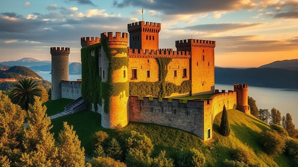 8 Best Castles in Lazio for 2026: Top Historic Sites Aerial view of Orsini-Odescalchi Castle overlooking Lake Bracciano in Lazio Italy
