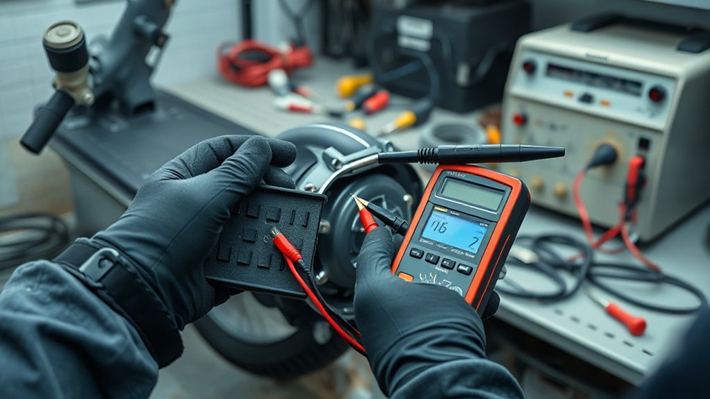 How to Test an Electric Scooter Motor With a Multimeter digital multimeter and hand tools for testing an electric scooter motor
