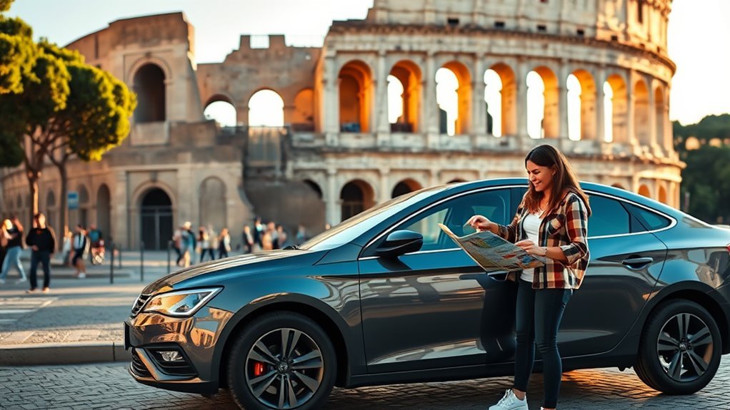 10 Best Car Rental Companies in Rome, Italy Driving a rental car through scenic Italian countryside hills and vineyards