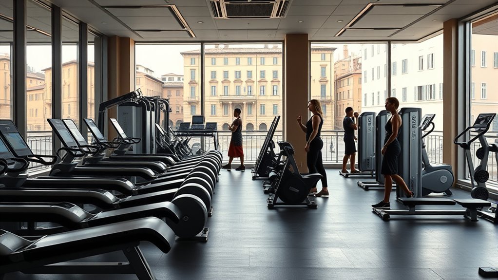 10 Best Gyms in Florence, Italy Modern gym equipment at a fitness center in Florence, Italy