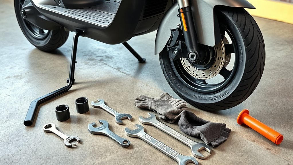 How to Remove the Front Wheel on an Electric Scooter organize tools for efficiency