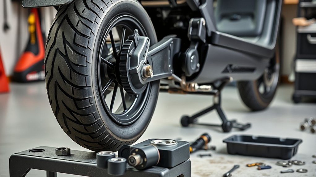 How to Remove the Rear Wheel on an Electric Scooter Tools prepared for electric scooter rear wheel replacement