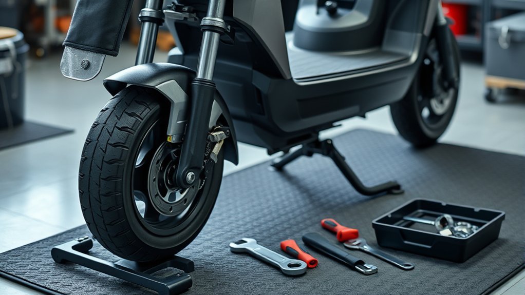 prepare tools secure scooter
