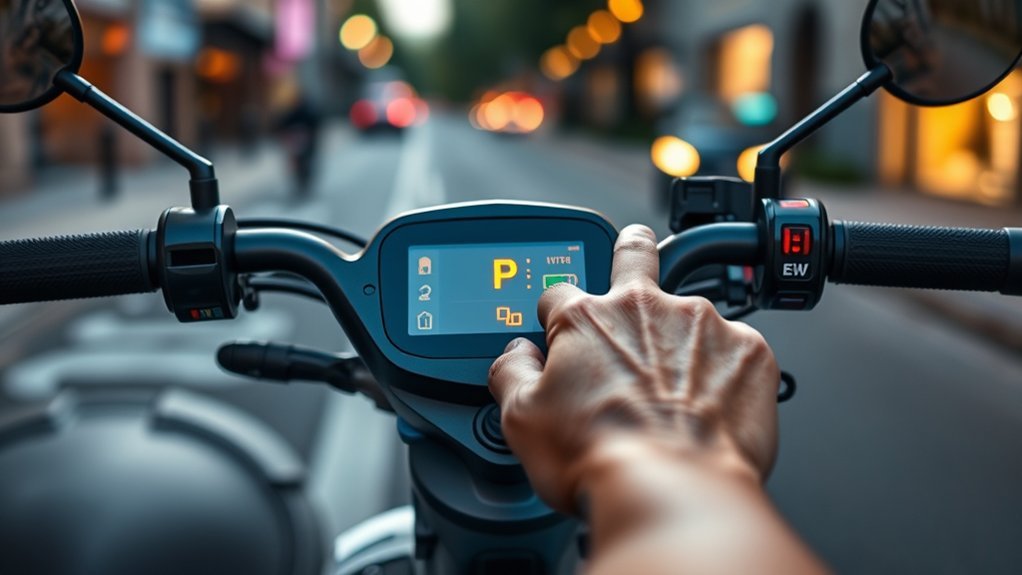 electric scooter display showing programmable P settings overview