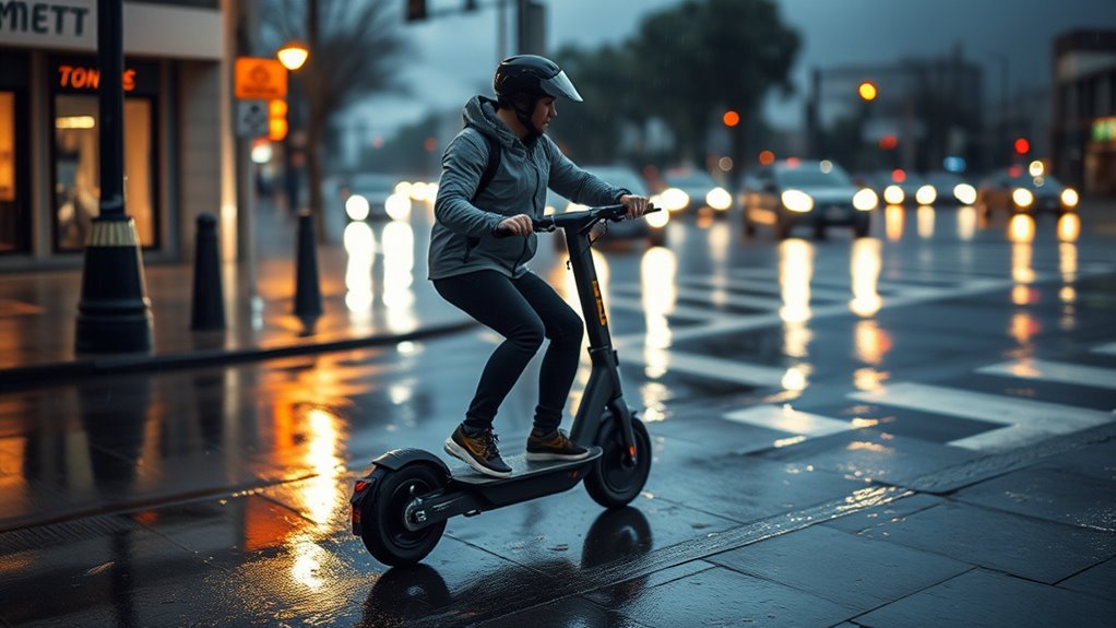 Can You Ride an Electric Scooter in the Rain? ride cautiously in rain