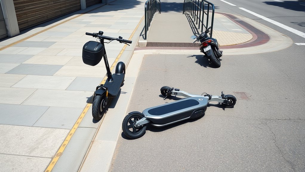 How to Park an Electric Scooter: Dos and Don'ts Electric scooter parked upright on its kickstand in a safe designated area