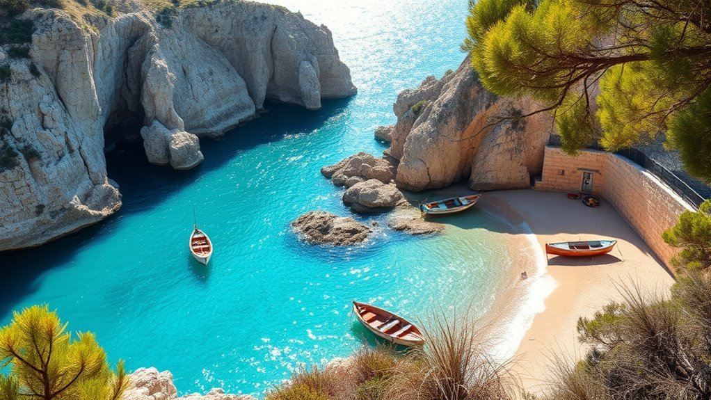 10 Best Hidden Beaches in Italy to Discover Quiet Italian coastal cove surrounded by cliffs and Mediterranean vegetation