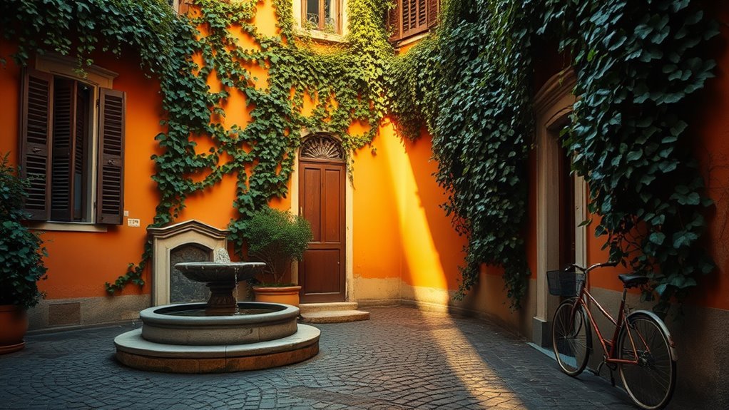 Quiet early-morning walk near Rome landmarks