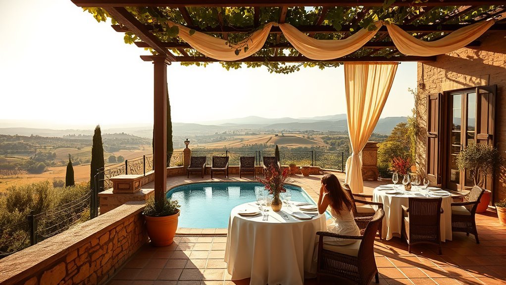 10 Best Villa Rentals in Tuscany, Italy Terrace and pool at a Tuscany villa overlooking the countryside