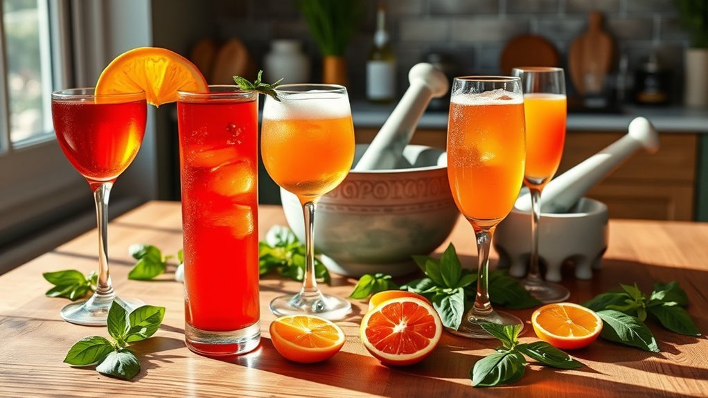 15 Best Italian Cocktails You Can Easily Make at Home Colorful Italian aperitivo cocktails served with citrus garnishes