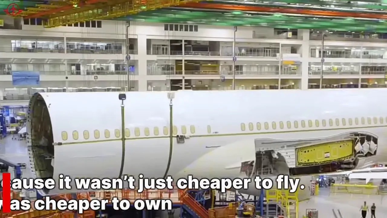 Boeing 787 fuselage sections inside the final assembly facility
