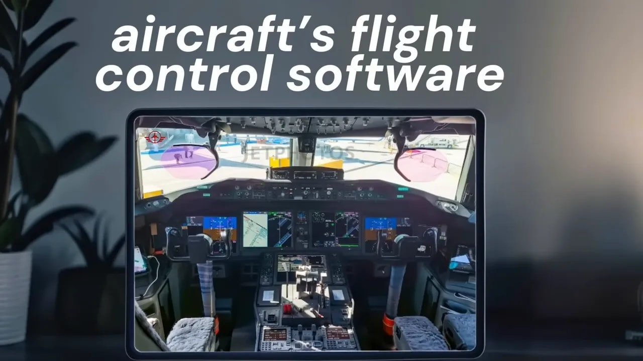Graphic illustrating aircraft flight-control software during Boeing 777-9 certification testing