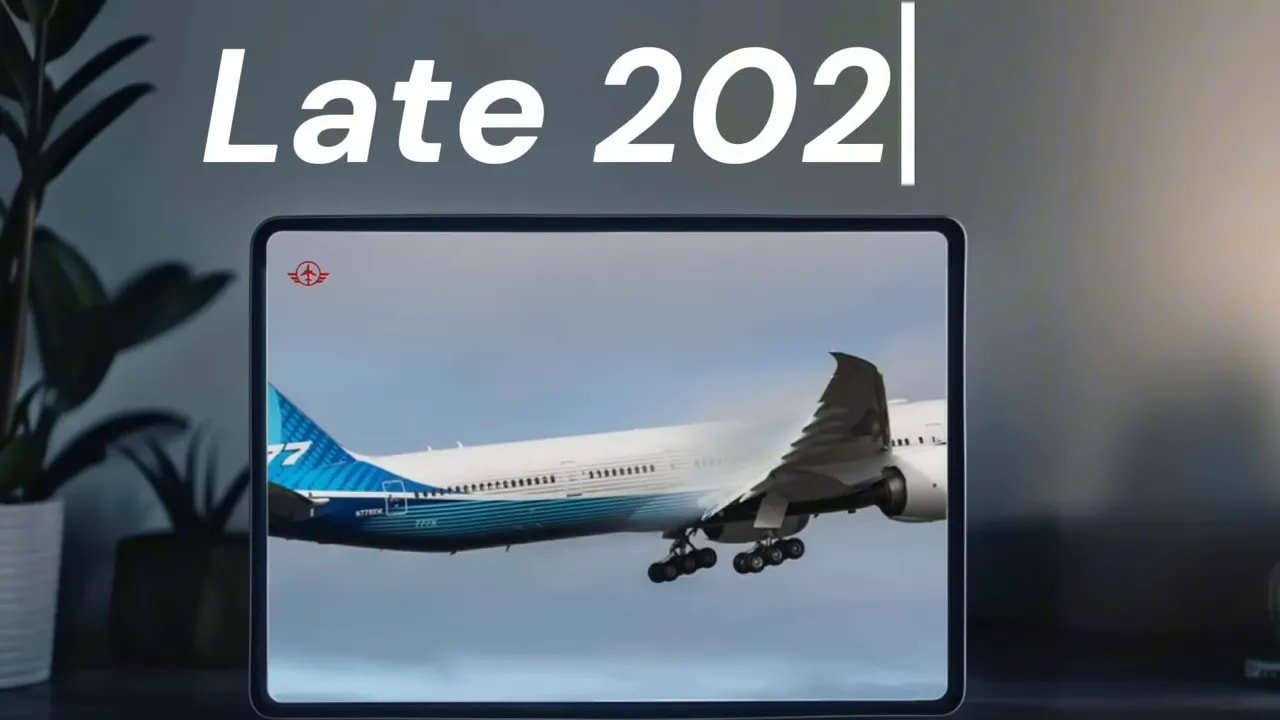 Boeing 777-9 certification timeline graphic showing a previously expected delivery period