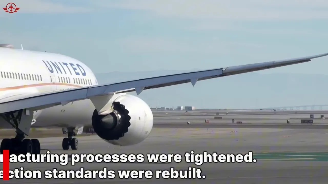 Boeing 787 wing and engine representing production-quality oversight