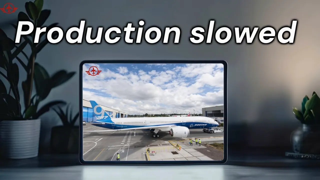 Boeing’s $2 Billion Order Could Be a Real Game Changer Aircraft production display with the words Production slowed